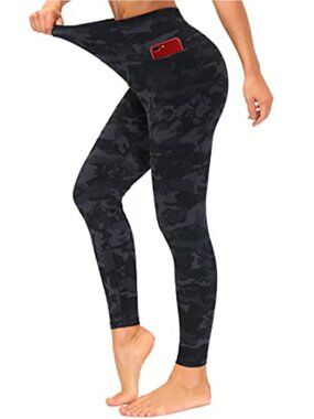 High Waisted Yoga Leggings Tummy Control Workout Pants with Pockets 80%